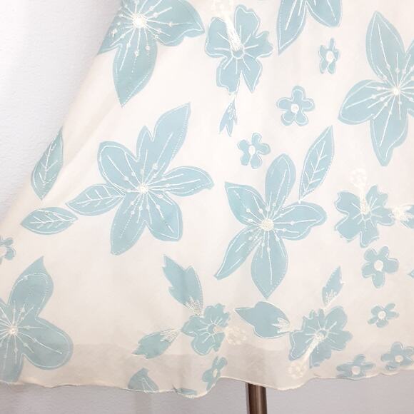 Vintage Y2K Tulip Skirt Blue Floral Midi Skirt Fairycore Whimsy Women 4 Coquette - Picture 4 of 8